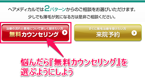 ヘアメディカルの無料カウンセリング