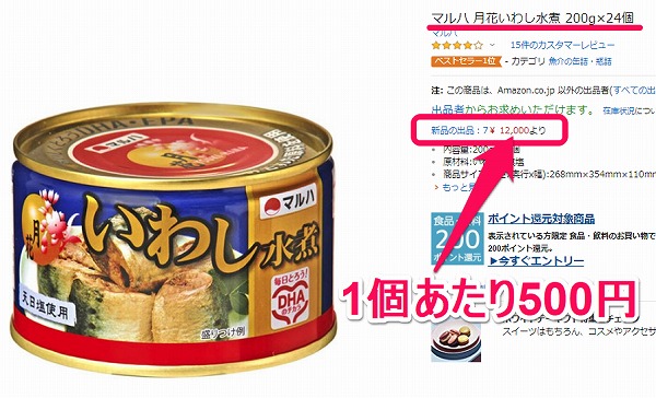 イワシ缶のプレミアム価格